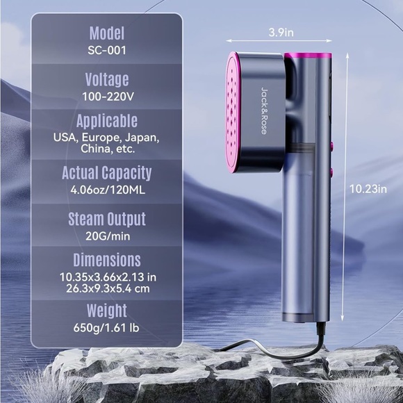 Jack & Rose Universal Travel Steamer 2 in 1 Global Voltage - Picture 6 of 8